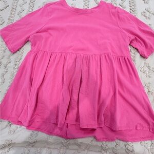 Zenana Outfitters Hot Pink Peplum Short-Sleeve Top